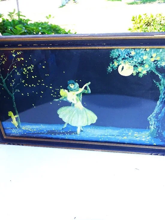 Vintage Mary Gold print of the painting Idyllic Night. Circa 1920s - Picture 3 of 6